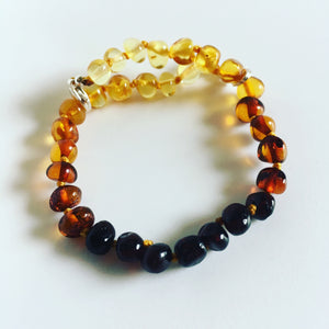 Adjustable Baroque Amber Bracelet - Polished - Rainbow Amber
