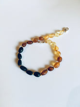 Load image into Gallery viewer, Adjustable Olive Beans Amber Bracelet - Raw - Rainbow Amber